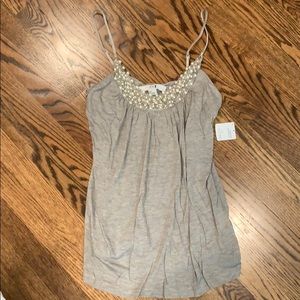 Nwt XXI beaded grey tank size small